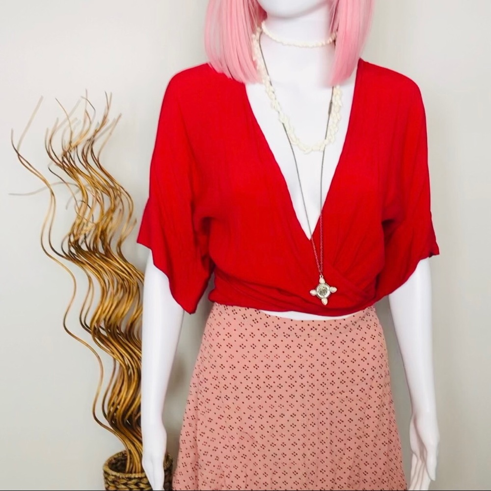 sass & bide Red Riff Raff Asymmetrical Top 10 - Picture 9 of 11
